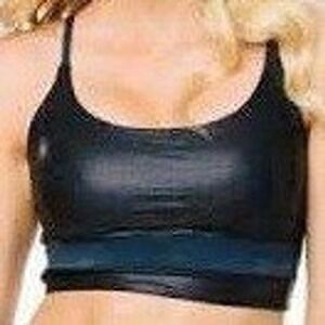 Zyia Active Twilight Luxe Black and Blue SparkleSports Bra Size Small